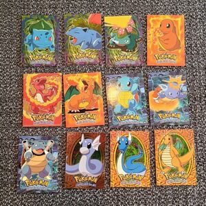 Vintage 1999 Pokemon Topps Trading Cards Set 12pcs Charizard Blastoise Venusaur